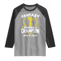 Fantasy Football Legend Raglan Shirt Suck It Loser Funny Champ Champion Draft - Wonder Print Shop