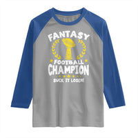 Fantasy Football Legend Raglan Shirt Suck It Loser Funny Champ Champion Draft - Wonder Print Shop