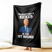 Funny Fantasy Football Throw Blanket Joe Biden Confused Drafting Kicker Draft Party - Wonder Print Shop