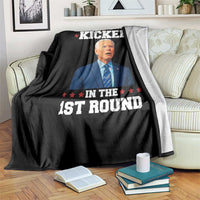 Funny Fantasy Football Throw Blanket Joe Biden Confused Drafting Kicker Draft Party - Wonder Print Shop