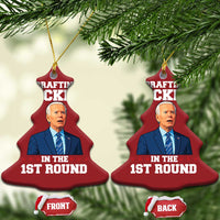 Funny Fantasy Football Christmas Ornament Joe Biden Confused Drafting Kicker Draft Party - Wonder Print Shop