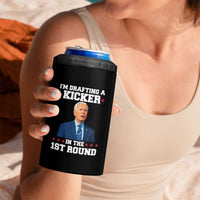 Funny Fantasy Football 4 in 1 Can Cooler Tumbler Joe Biden Confused Drafting Kicker Draft Party - Wonder Print Shop