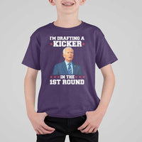 Funny Fantasy Football T Shirt For Kid Joe Biden Confused Drafting Kicker Draft Party - Wonder Print Shop