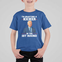 Funny Fantasy Football T Shirt For Kid Joe Biden Confused Drafting Kicker Draft Party - Wonder Print Shop