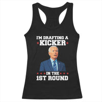 Funny Fantasy Football Racerback Tank Top Joe Biden Confused Drafting Kicker Draft Party - Wonder Print Shop