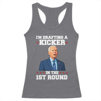 Funny Fantasy Football Racerback Tank Top Joe Biden Confused Drafting Kicker Draft Party - Wonder Print Shop