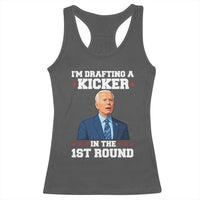 Funny Fantasy Football Racerback Tank Top Joe Biden Confused Drafting Kicker Draft Party - Wonder Print Shop