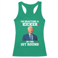 Funny Fantasy Football Racerback Tank Top Joe Biden Confused Drafting Kicker Draft Party - Wonder Print Shop