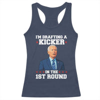 Funny Fantasy Football Racerback Tank Top Joe Biden Confused Drafting Kicker Draft Party - Wonder Print Shop