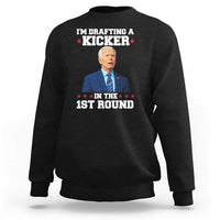 Funny Fantasy Football Sweatshirt Joe Biden Confused Drafting Kicker Draft Party - Wonder Print Shop