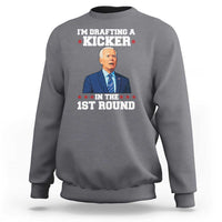 Funny Fantasy Football Sweatshirt Joe Biden Confused Drafting Kicker Draft Party - Wonder Print Shop