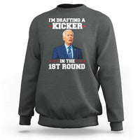 Funny Fantasy Football Sweatshirt Joe Biden Confused Drafting Kicker Draft Party - Wonder Print Shop