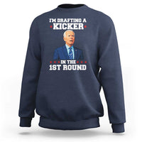 Funny Fantasy Football Sweatshirt Joe Biden Confused Drafting Kicker Draft Party - Wonder Print Shop