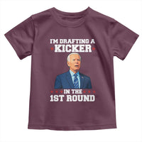 Funny Fantasy Football Toddler T Shirt Joe Biden Confused Drafting Kicker Draft Party - Wonder Print Shop