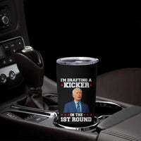 Funny Fantasy Football Tumbler Cup Joe Biden Confused Drafting Kicker Draft Party - Wonder Print Shop