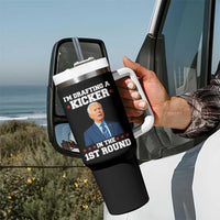 Funny Fantasy Football Tumbler With Handle Joe Biden Confused Drafting Kicker Draft Party - Wonder Print Shop