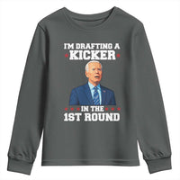 Funny Fantasy Football Youth Sweatshirt Joe Biden Confused Drafting Kicker Draft Party - Wonder Print Shop