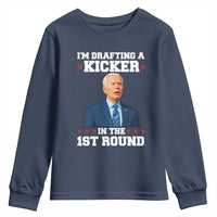 Funny Fantasy Football Youth Sweatshirt Joe Biden Confused Drafting Kicker Draft Party - Wonder Print Shop