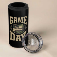 Game Day Football 4 in 1 Can Cooler Tumbler Funny Sunday Retro Camo Camouflage - Wonder Print Shop