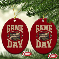 Game Day Football Ceramic Ornament Funny Sunday Retro Camo Camouflage - Wonder Print Shop