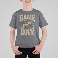 Game Day Football T Shirt For Kid Funny Sunday Retro Camo Camouflage - Wonder Print Shop