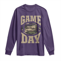 Game Day Football Long Sleeve Shirt Funny Sunday Retro Camo Camouflage - Wonder Print Shop