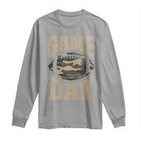 Game Day Football Long Sleeve Shirt Funny Sunday Retro Camo Camouflage - Wonder Print Shop