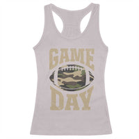 Game Day Football Racerback Tank Top Funny Sunday Retro Camo Camouflage - Wonder Print Shop