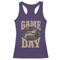 Game Day Football Racerback Tank Top Funny Sunday Retro Camo Camouflage - Wonder Print Shop