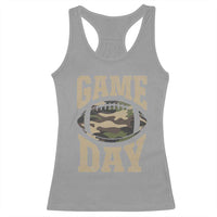 Game Day Football Racerback Tank Top Funny Sunday Retro Camo Camouflage - Wonder Print Shop