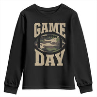 Game Day Football Youth Sweatshirt Funny Sunday Retro Camo Camouflage - Wonder Print Shop