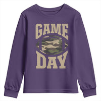 Game Day Football Youth Sweatshirt Funny Sunday Retro Camo Camouflage - Wonder Print Shop