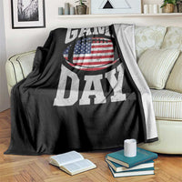 Game Day Football Throw Blanket Funny Sunday Retro Patriotic American Flag - Wonder Print Shop
