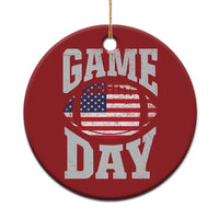 Game Day Football Christmas Ornament Funny Sunday Retro Patriotic American Flag - Wonder Print Shop