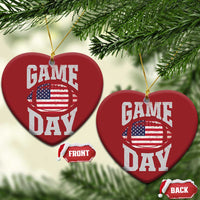 Game Day Football Christmas Ornament Funny Sunday Retro Patriotic American Flag - Wonder Print Shop