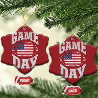 Game Day Football Christmas Ornament Funny Sunday Retro Patriotic American Flag - Wonder Print Shop