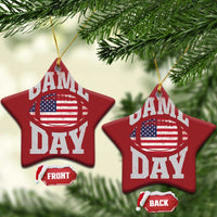 Game Day Football Christmas Ornament Funny Sunday Retro Patriotic American Flag - Wonder Print Shop