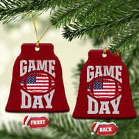 Game Day Football Ceramic Ornament Funny Sunday Retro Patriotic American Flag - Wonder Print Shop