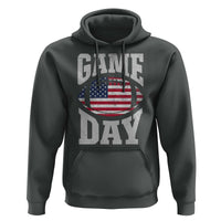 Game Day Football Hoodie Funny Sunday Retro Patriotic American Flag - Wonder Print Shop