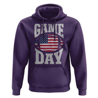 Game Day Football Hoodie Funny Sunday Retro Patriotic American Flag - Wonder Print Shop