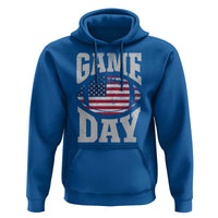 Game Day Football Hoodie Funny Sunday Retro Patriotic American Flag - Wonder Print Shop