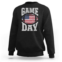 Game Day Football Sweatshirt Funny Sunday Retro Patriotic American Flag - Wonder Print Shop