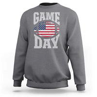 Game Day Football Sweatshirt Funny Sunday Retro Patriotic American Flag - Wonder Print Shop