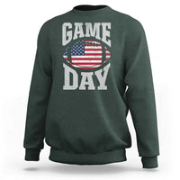 Game Day Football Sweatshirt Funny Sunday Retro Patriotic American Flag - Wonder Print Shop
