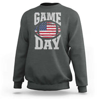 Game Day Football Sweatshirt Funny Sunday Retro Patriotic American Flag - Wonder Print Shop