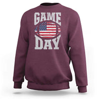 Game Day Football Sweatshirt Funny Sunday Retro Patriotic American Flag - Wonder Print Shop