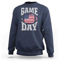 Game Day Football Sweatshirt Funny Sunday Retro Patriotic American Flag - Wonder Print Shop