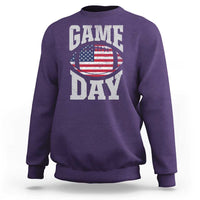 Game Day Football Sweatshirt Funny Sunday Retro Patriotic American Flag - Wonder Print Shop