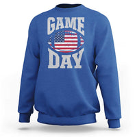 Game Day Football Sweatshirt Funny Sunday Retro Patriotic American Flag - Wonder Print Shop
