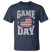 Game Day Football T Shirt Funny Sunday Retro Patriotic American Flag - Wonder Print Shop